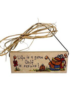 Wooden Golf Sign Life is a Game Golf is Serious Dad Father Gift